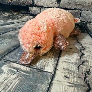 Ty Beanie Boos 2019 "Wilma" Platypus 8" Glitter Eyes Pink Plush Toy